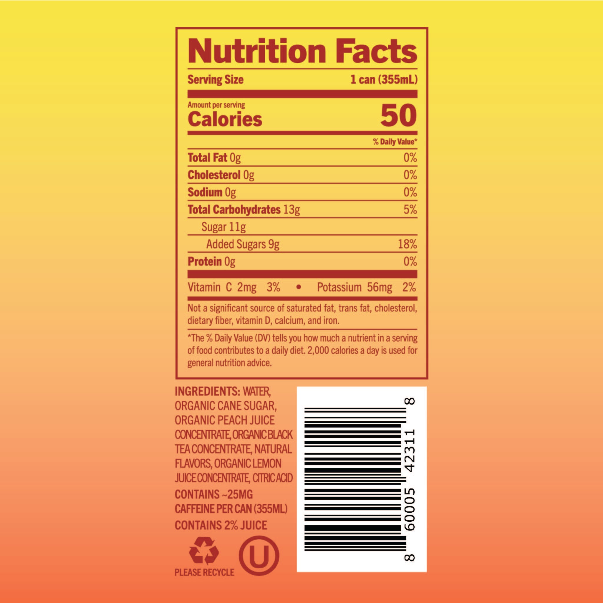 Brooklyn Best Peach Half & Half - 12 Pack